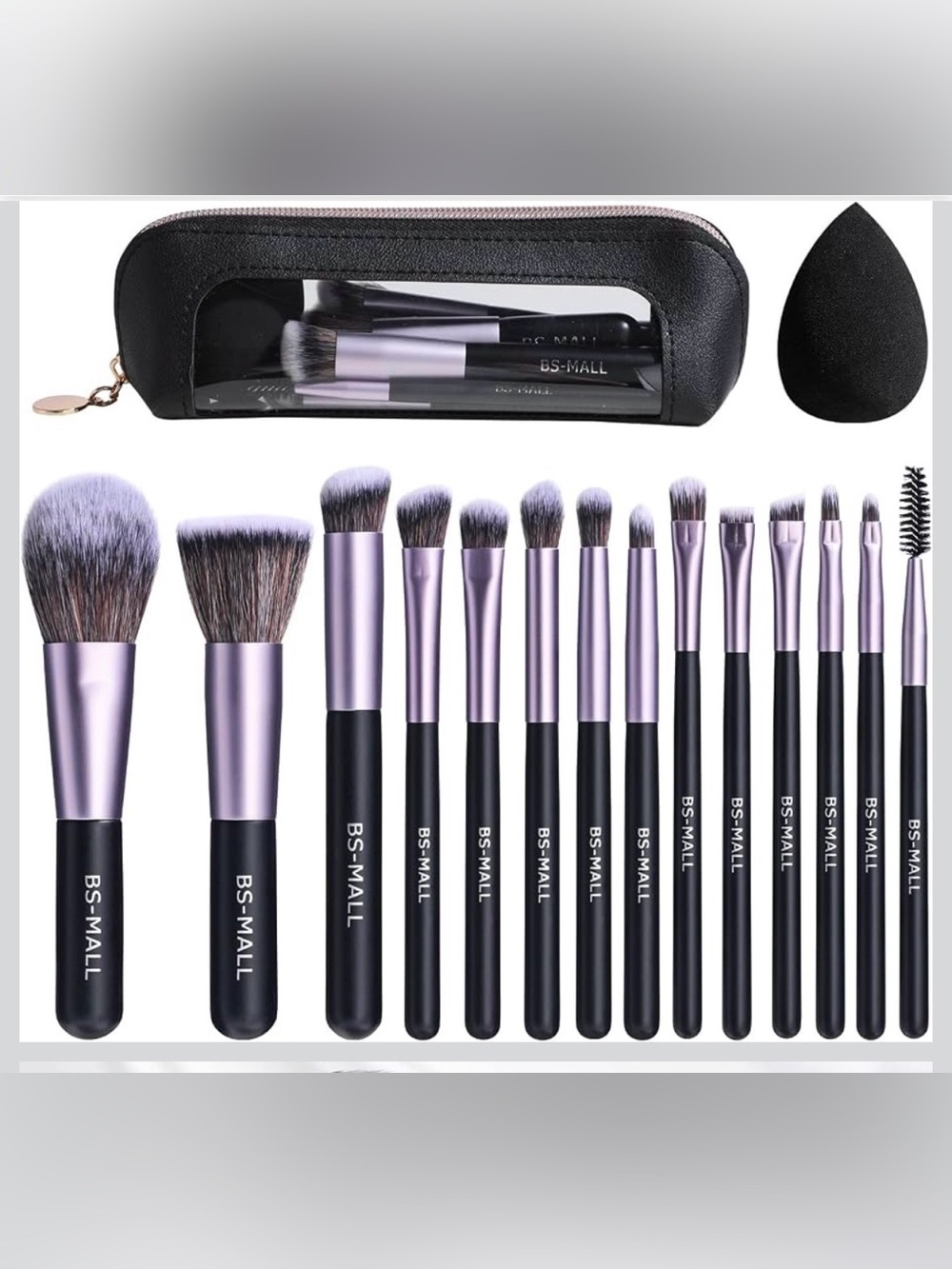 BS-MALL 14 Pcs Makeup Brushes Set with 1 Pcs Makeup Sponge